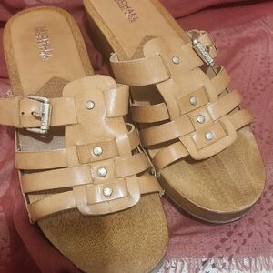 Michael Kors Tan Leather Sandals